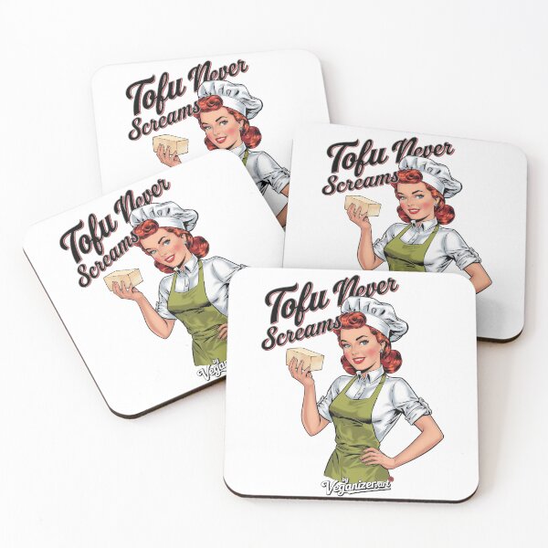 Item preview, Tofu Never Screams Vintage Vegan Chef Pin Up designed and sold by Veganizer.art.