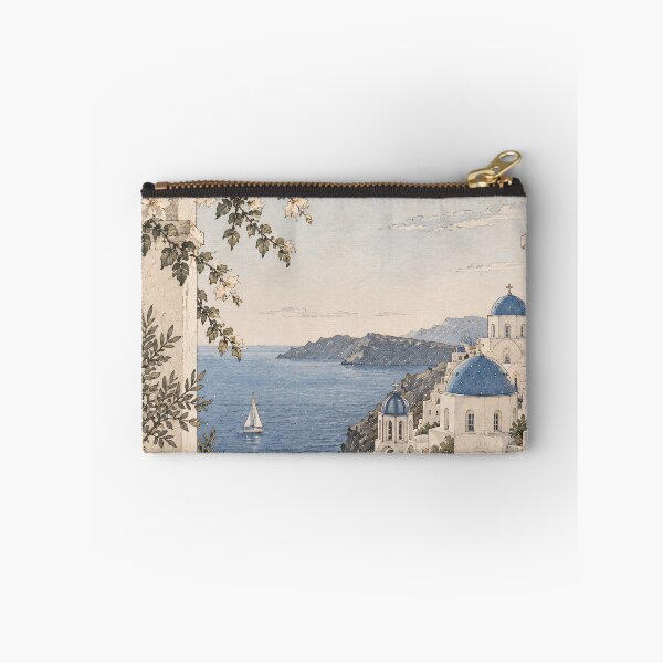 Item preview, Coastal Mediterranean Arch Sea View Oil Painting designed and sold by Jozefin's Studio.