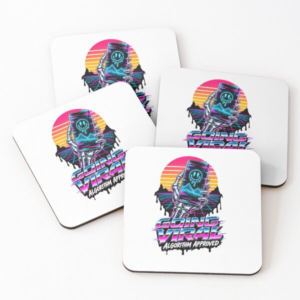 Item preview, Going Viral Algorithm Approved - Synthwave Skeleton Gamer Art designed and sold by VYBEHAUS.