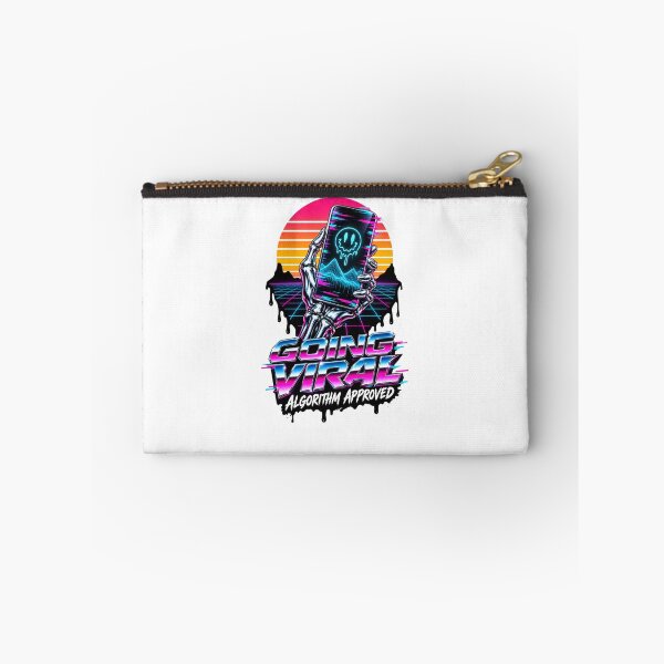 Item preview, Going Viral Algorithm Approved - Synthwave Skeleton Gamer Art designed and sold by VYBEHAUS.