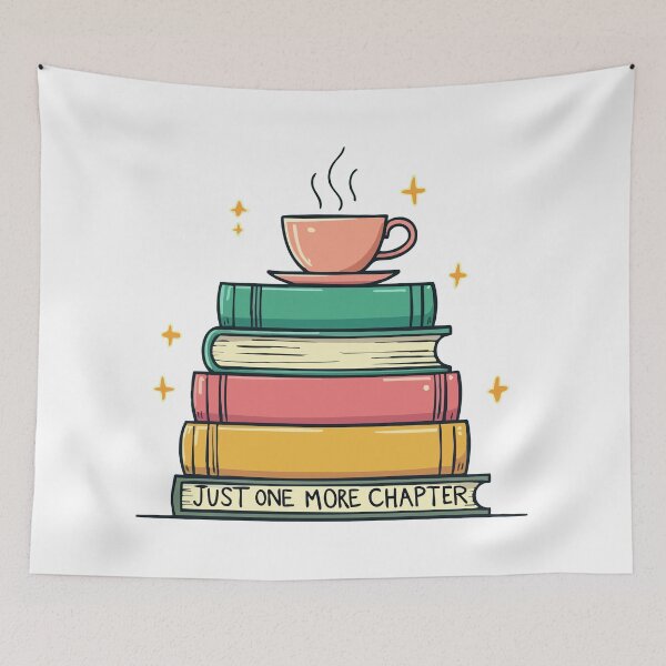 Item preview, Just One More Chapter - Cozy Books & Tea Motif designed and sold by Hans-Design.