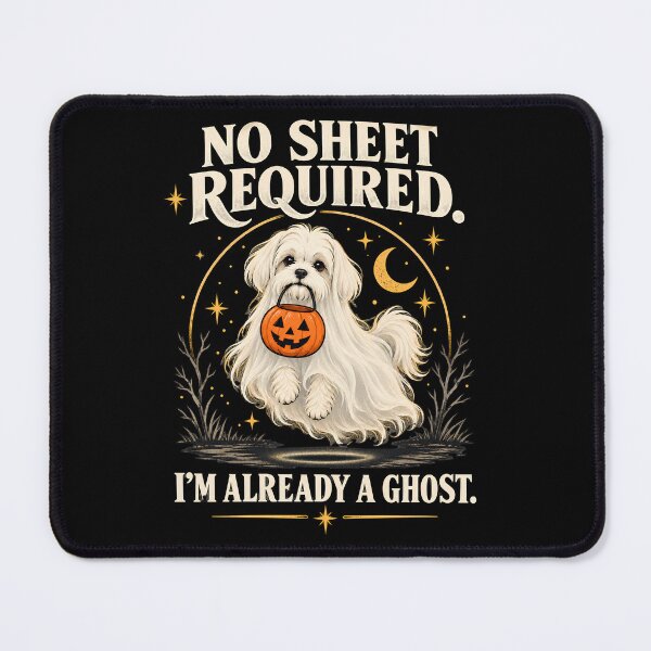 Item preview, No Sheet Required – Maltese Ghost Halloween designed and sold by NomadIdeasCo.