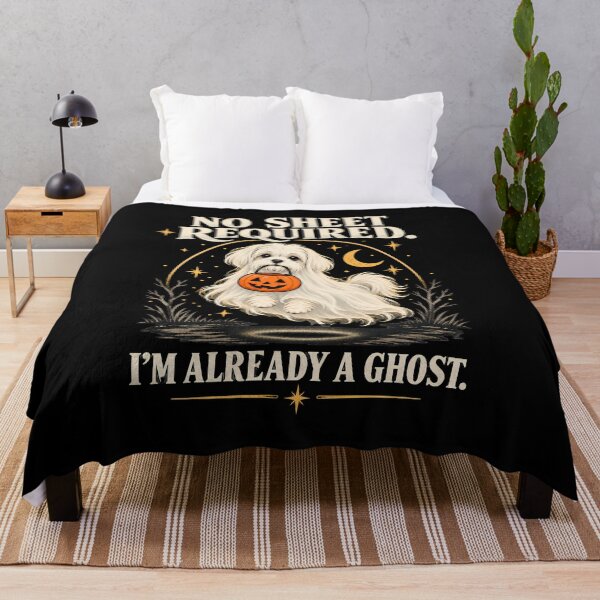 Item preview, No Sheet Required – Maltese Ghost Halloween designed and sold by NomadIdeasCo.