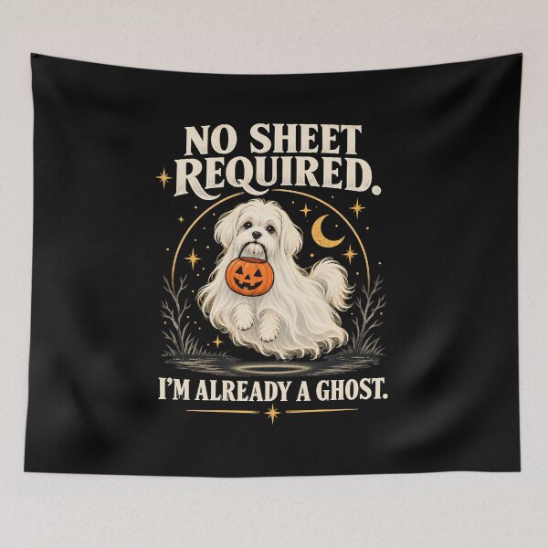 Item preview, No Sheet Required – Maltese Ghost Halloween designed and sold by NomadIdeasCo.