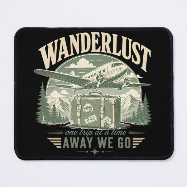 Item preview, Wanderlust Away We Go Retro Airplane Travel Design designed and sold by MOCH- ART.