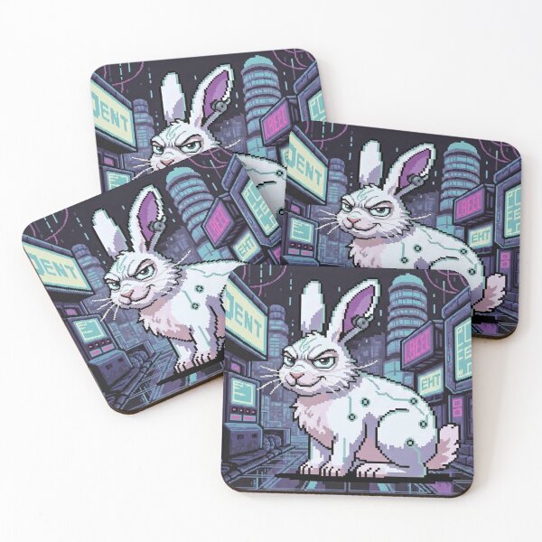 Item preview, Cyberpunk Pixel Rabbit designed and sold by PixelArtMonster.