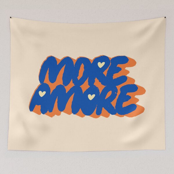 Item preview, More Amore Cute Retro Heart Typographic in Matisse Vibe designed and sold by nineFlorals.