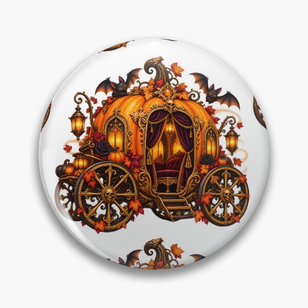 Item preview, Gilded Gothic Pumpkin Coach – Halloween Fantasy designed and sold by Clothes With Smiling Animals Walt Gral.