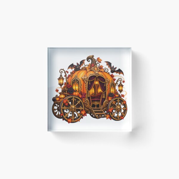 Item preview, Gilded Gothic Pumpkin Coach – Halloween Fantasy designed and sold by Clothes With Smiling Animals Walt Gral.