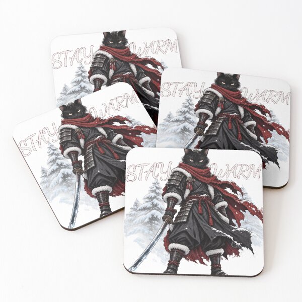 Item preview, Christmas Samurai Cat Stay Warm designed and sold by WelLarsDigitals.