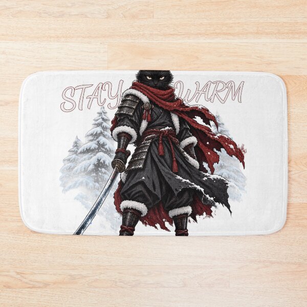 Item preview, Christmas Samurai Cat Stay Warm designed and sold by WelLarsDigitals.