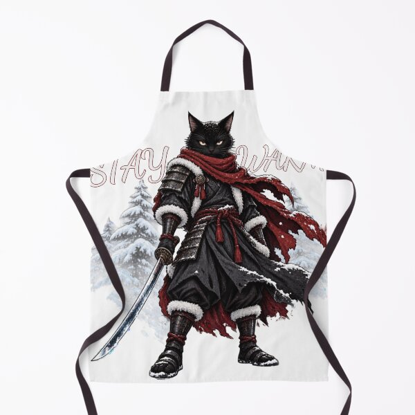 Item preview, Christmas Samurai Cat Stay Warm designed and sold by WelLarsDigitals.