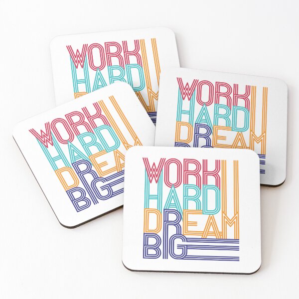 Item preview, ​Work Hard Dream Big Colorful Typography Quote designed and sold by Minem39.