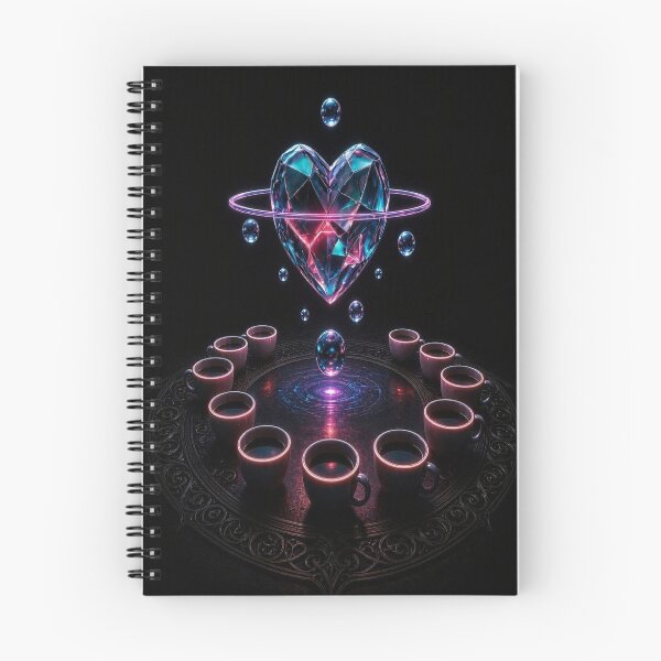 Item preview, Cosmic Ritual: Neon Crystal Heart and Teacups designed and sold by Breezes-of-Ida.