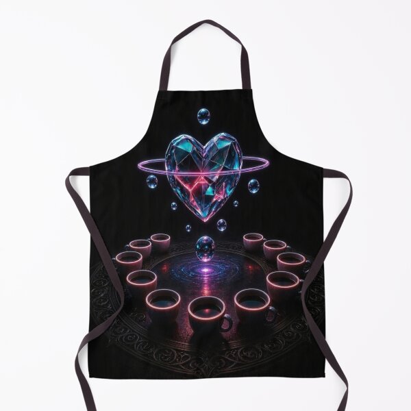 Item preview, Cosmic Ritual: Neon Crystal Heart and Teacups designed and sold by Breezes-of-Ida.