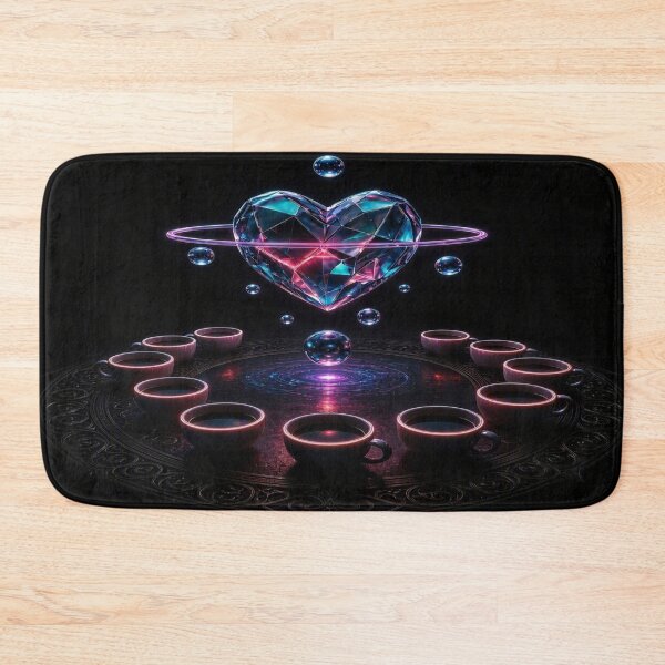 Item preview, Cosmic Ritual: Neon Crystal Heart and Teacups designed and sold by Breezes-of-Ida.
