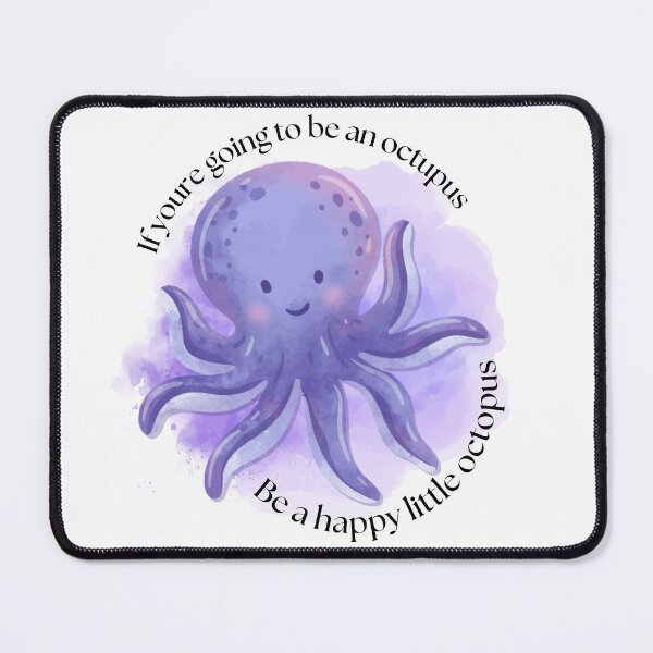 Item preview, Happy Little Octopus Watercolor Quote | Cute Ocean Animal Art designed and sold by DonnaRaine.
