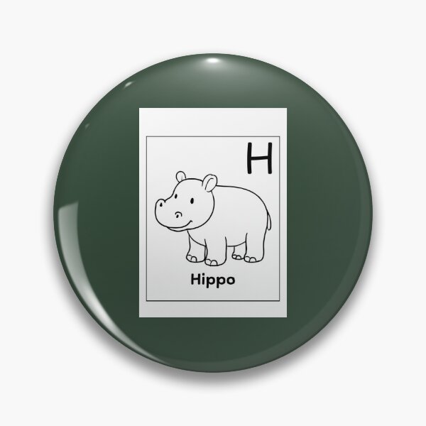 Item preview, Hippo Letter H Design designed and sold by ZedColors.