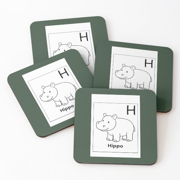 Item preview, Hippo Letter H Design designed and sold by ZedColors.