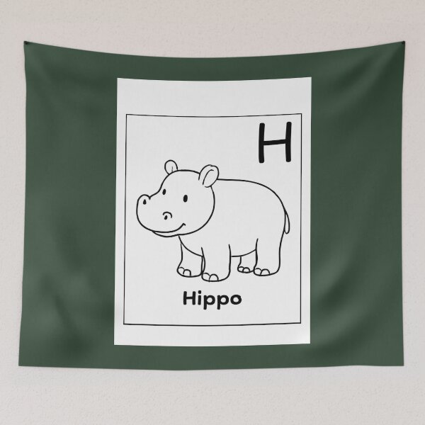 Item preview, Hippo Letter H Design designed and sold by ZedColors.