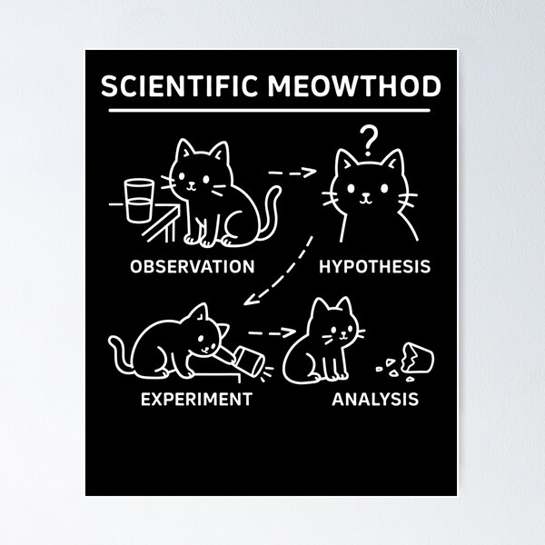 Aperçu de l'œuvre Méthode scientifique drôle pour un chat scientifique créée et vendue par Hedoraxe.