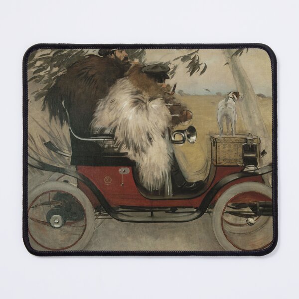Item preview, Vintage Car Wall Art, Ramon Casas and Pere Romeu in an Automobile, Art Nouveau Barcelona Print designed and sold by RickE.