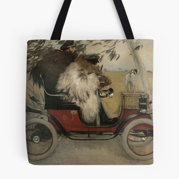 Item preview, Vintage Car Wall Art, Ramon Casas and Pere Romeu in an Automobile, Art Nouveau Barcelona Print designed and sold by RickE.