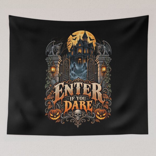 Item preview, Enter If You Dare – Retro Vintage Haunted House Halloween Horror Design designed and sold by RockitBaby.