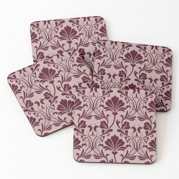 Item preview, Burgundy Dusty Rose Damask Seamless Pattern designed and sold by ​Jyoti Digital Artist.