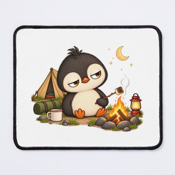 Item preview, Cozy Camping Penguin | Cute Penguin Campfire Marshmallow designed and sold by MrDev.