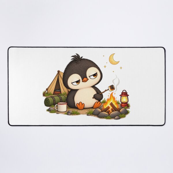 Item preview, Cozy Camping Penguin | Cute Penguin Campfire Marshmallow designed and sold by MrDev.