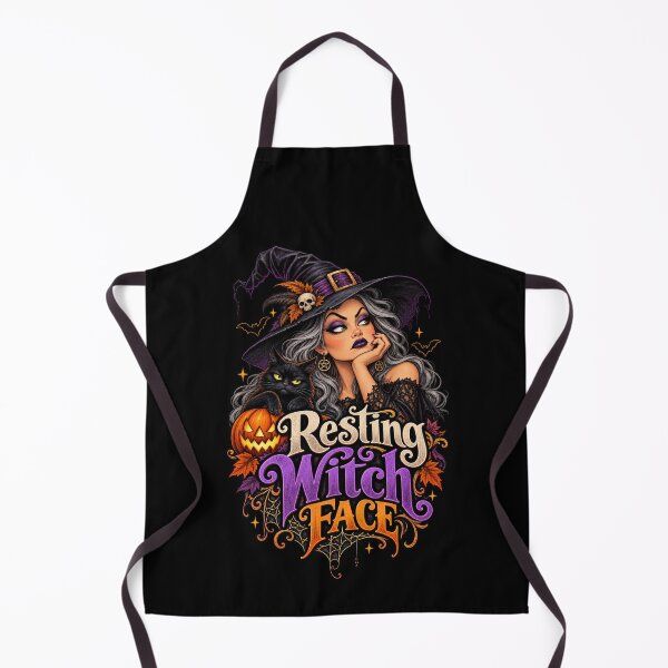 Item preview, Resting Witch Face – Funny Halloween Witch Portrait with Black Cat designed and sold by RockitBaby.