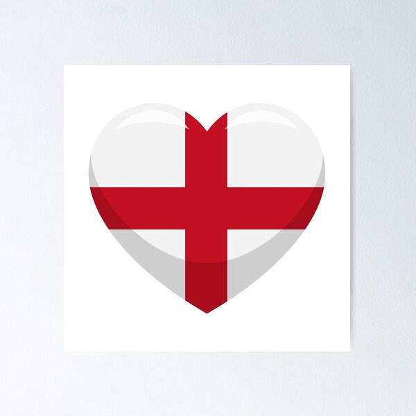 Item preview, England Flag Heart / I Love England (On White) designed and sold by STUDIO-72.
