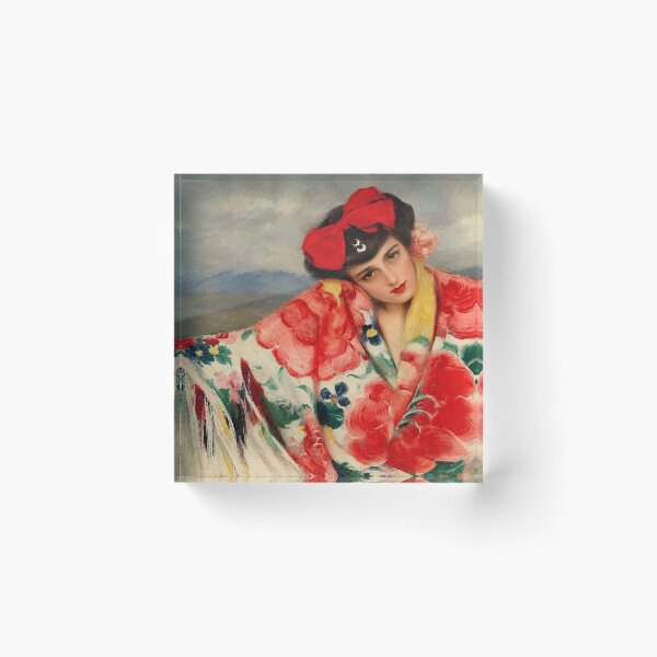 Item preview, Vintage Woman Wall Art, Catharine La Rose by Ramon Casas, Spanish Art Nouveau Portrait Print designed and sold by RickE.