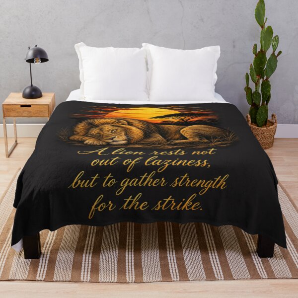 Item preview, A Lion Rests Not Out Of Laziness Inspirational Quote Design designed and sold by Bennie Singh.