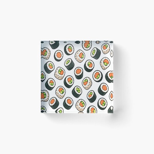 Item preview, Cartoon Sushi Rolls Seamless Pattern designed and sold by Kybruno's Creations.