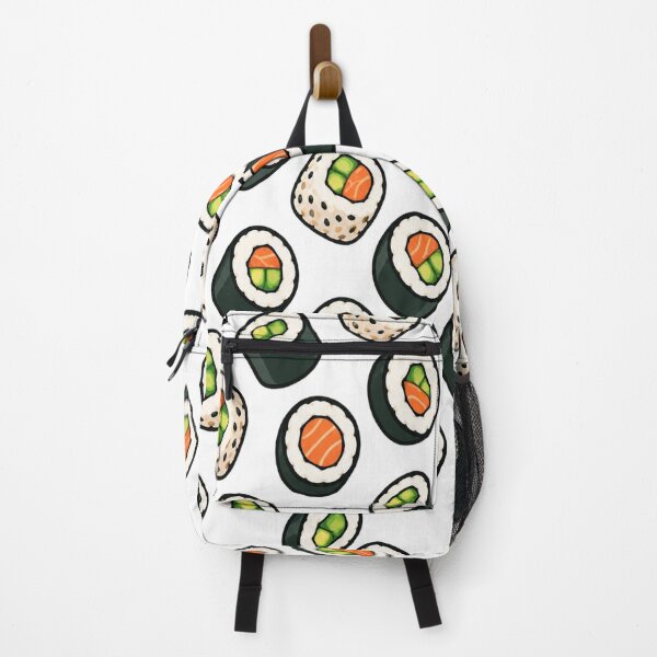 Aperçu de l'œuvre Motif sans couture de rouleaux de sushis de dessin animé créée et vendue par Kybruno's Creations.