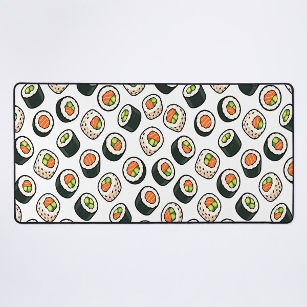 Artikelvorschau, Nahtloses Muster mit Cartoon-Sushi-Rollen entworfen und verkauft von Kybruno's Creations.