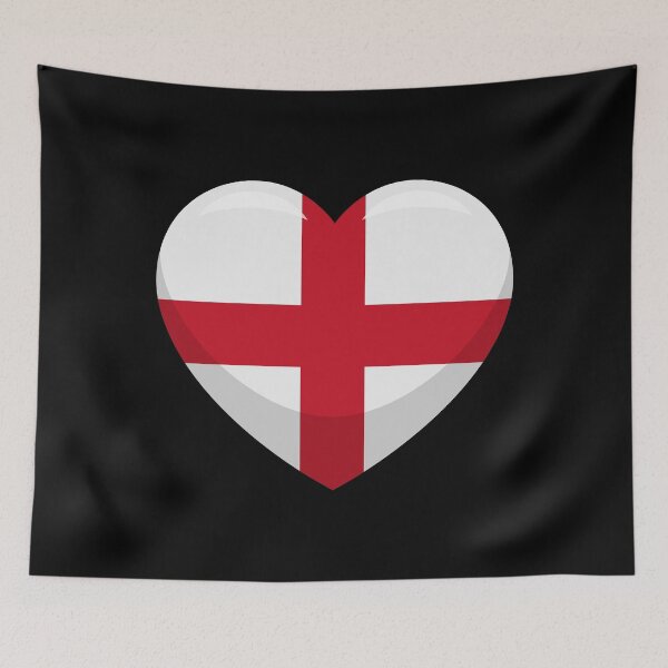 Item preview, England Flag Heart / I Love England (On Black) designed and sold by STUDIO-72.