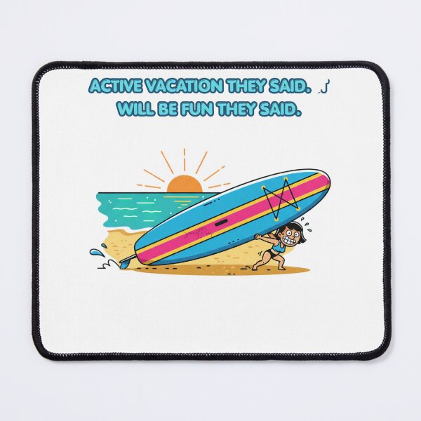 Item preview, Funny Petite Girl Struggling with Giant Paddleboard, Cute Comic Woman Carrying Big SUP Board Beach Cartoon, Summer Vacation Humor Apparel Graphic Sticker designed and sold by SmartPuns.