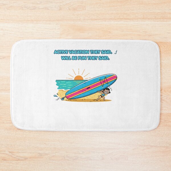 Item preview, Funny Petite Girl Struggling with Giant Paddleboard, Cute Comic Woman Carrying Big SUP Board Beach Cartoon, Summer Vacation Humor Apparel Graphic Sticker designed and sold by SmartPuns.