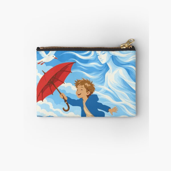 Item preview, Dancing with the Bura Wall Art, Adriatic Coastal Print, Boy with Red Umbrella, Mediterranean Art, Croatian Seaside Decor, Whimsical Art designed and sold by Studio pod Burom.