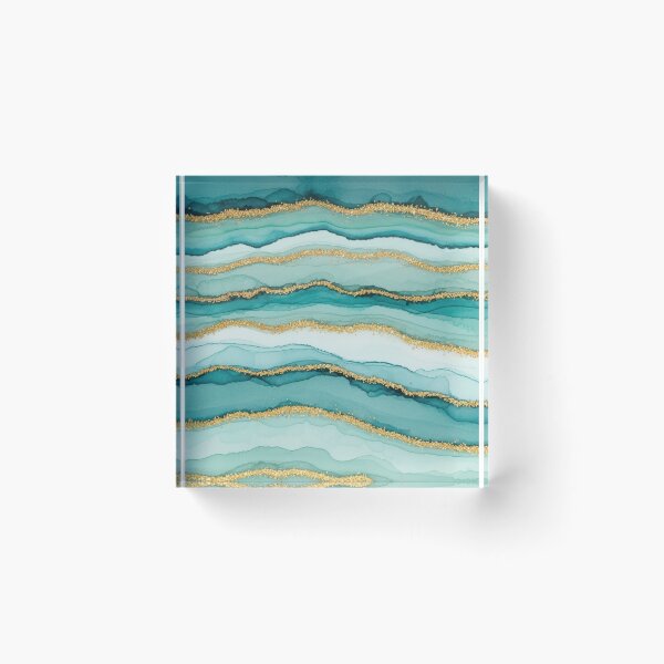 Item preview, Crystal Agate Effect Teal Blue Pattern designed and sold by Jeallan Designs.