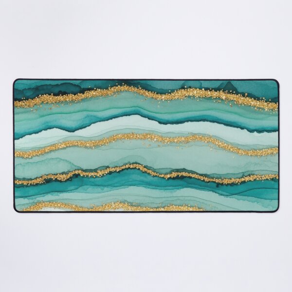 Item preview, Crystal Agate Effect Teal Blue Pattern designed and sold by Jeallan Designs.
