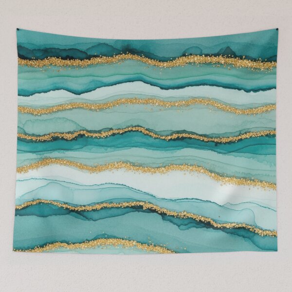 Item preview, Crystal Agate Effect Teal Blue Pattern designed and sold by Jeallan Designs.
