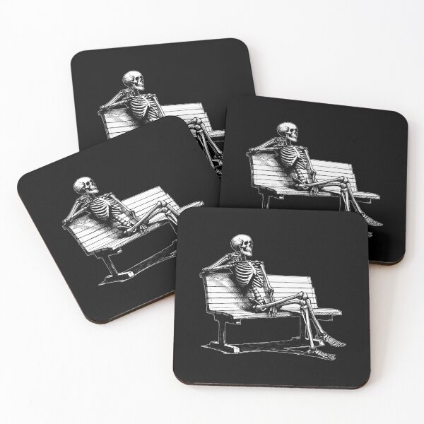 Item preview, Relaxed Skeleton Waiting on a Bench designed and sold by Lady-K-.