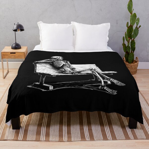 Item preview, Relaxed Skeleton Waiting on a Bench designed and sold by Lady-K-.