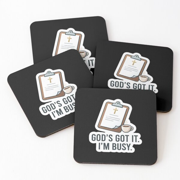 Item preview, God's Got It I'm Busy Funny Christian Phrase with Clipboard designed and sold by MantoSagrado.