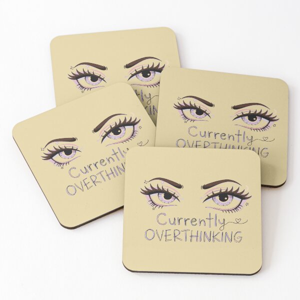 Item preview, Currently Overthinking – Funny Relatable Quote with Cute Eyes designed and sold by Mousy17.