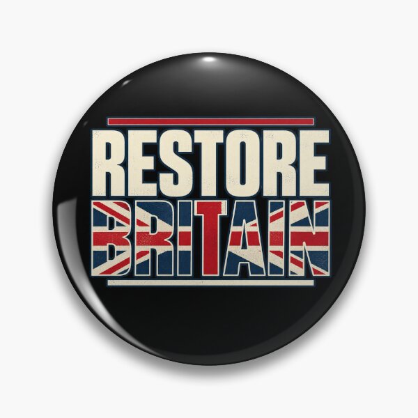 Item preview, Restore Britain – Bold Union Jack Typography designed and sold by JesterKrewArt.